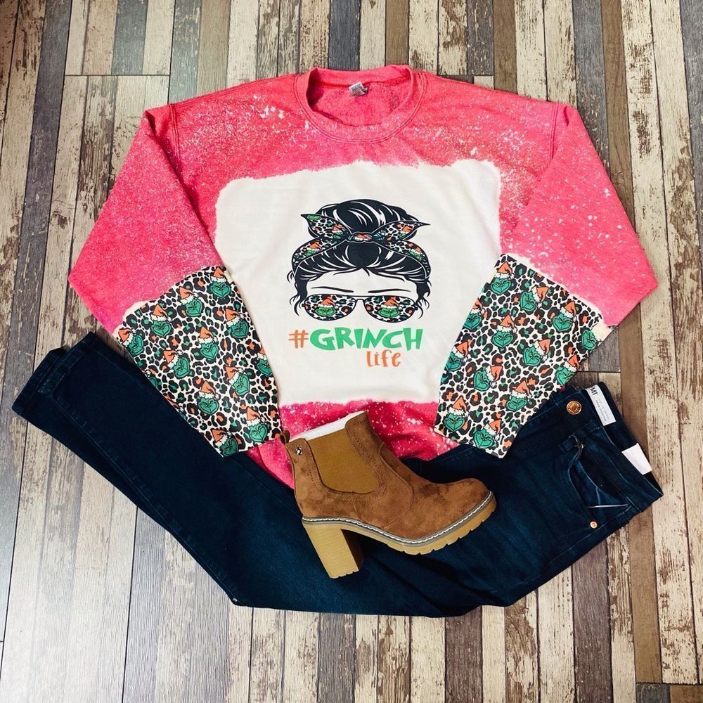 Grinch Life Bleached Sweatshirt